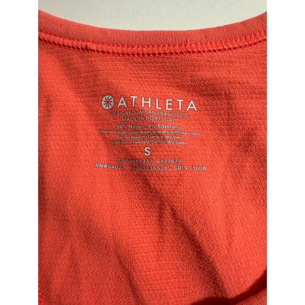 Athleta Speedlight Seamless Tank Racerback On Fire Orange Lightweight Ruch Sz S - Picture 5 of 9